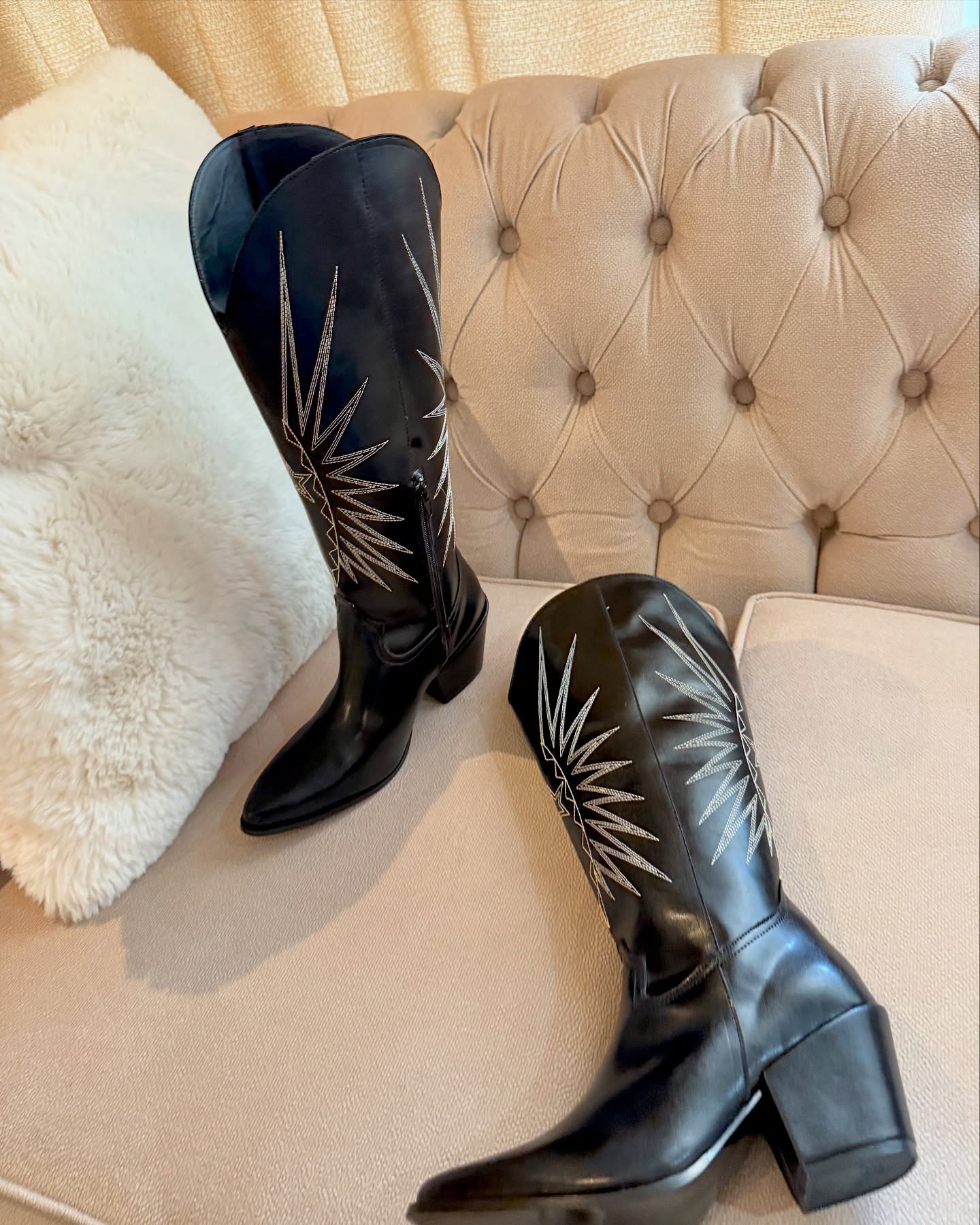 Bota vaquera negro